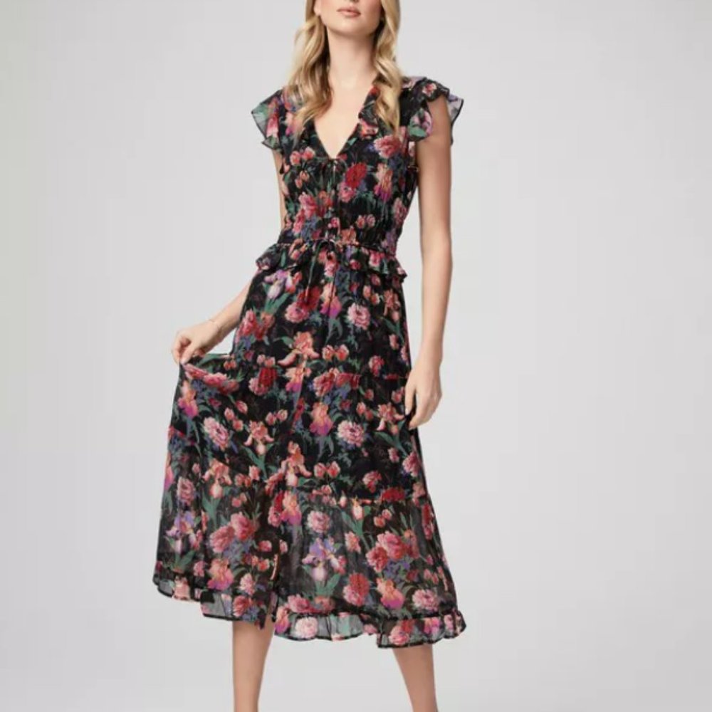 NWOT Paige Paradis Dress in Black Multi Silk Size S #MD2480
